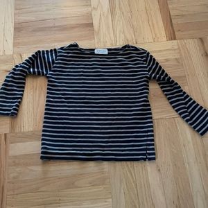 Everlane oversize striped grey and black shirt